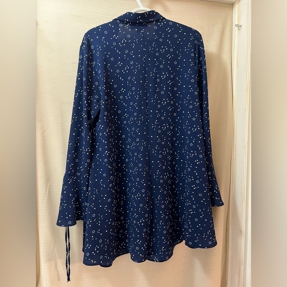 ⚫️ BOGO Primark star design mini dress with bell sleeves and tie detail navyblue - Picture 9 of 10